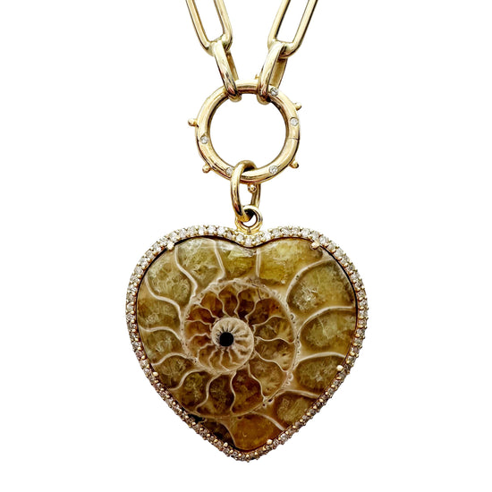 Load image into Gallery viewer, Ammonite Heart Charm

