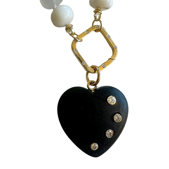Black Onyx Heart Charm