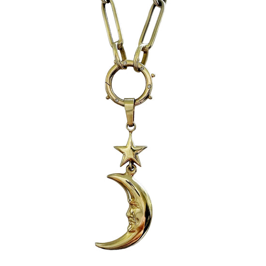 Vintage Moon and Star Charm