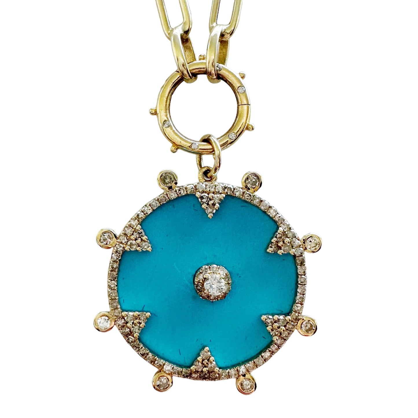 Load image into Gallery viewer, Turquoise and Diamond Charm
