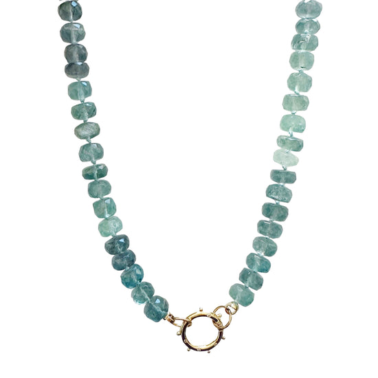 Blue Flourite Sea Glass Gemstone Necklace