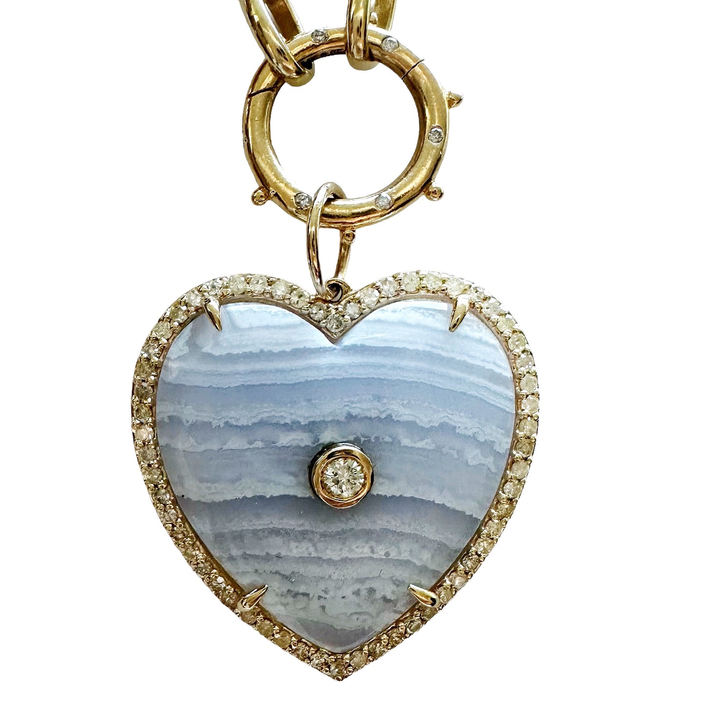 Load image into Gallery viewer, Blue Lace Agate Heart Charm
