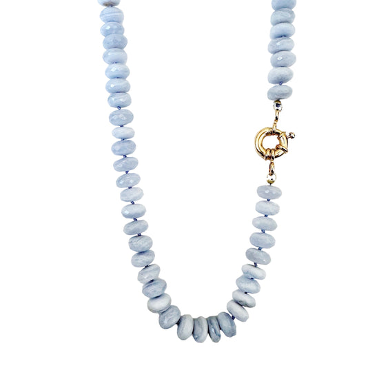 Blue Lace Agate Gemstone Necklace