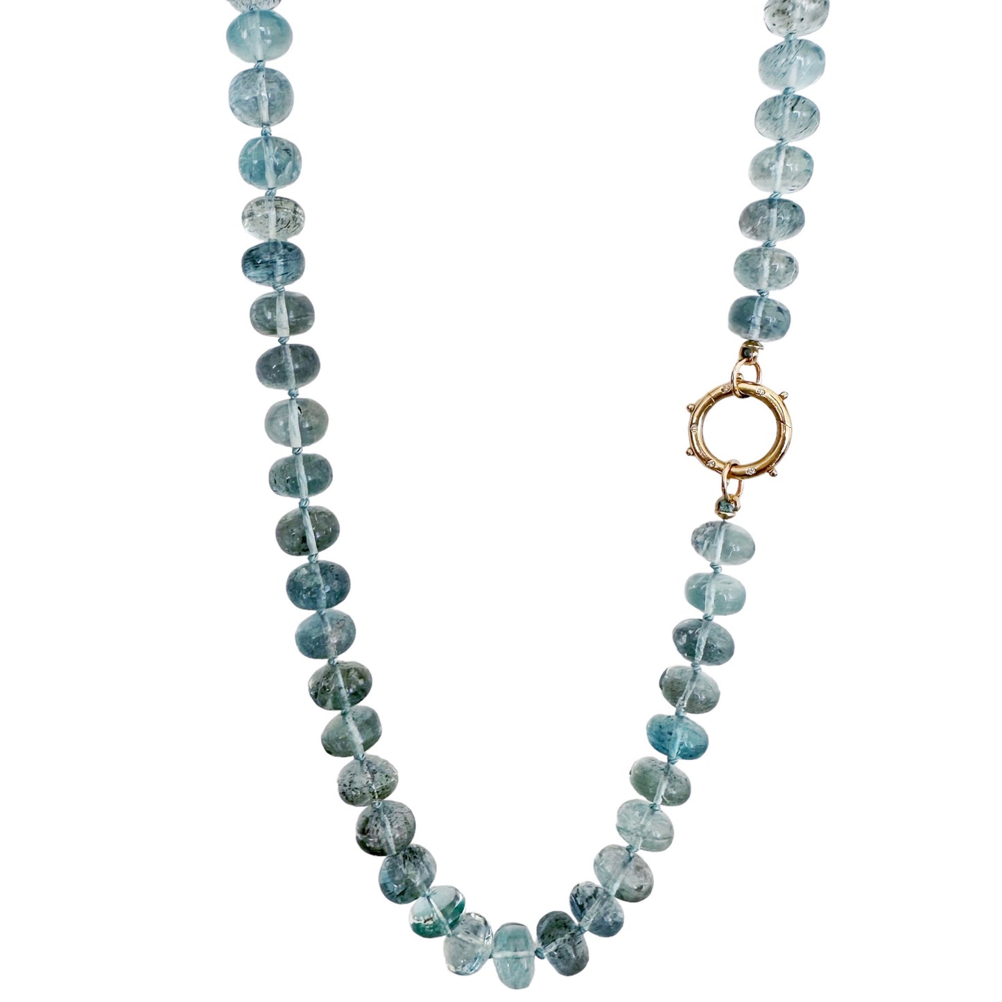 Moss Aquamarine Gemstone Necklace