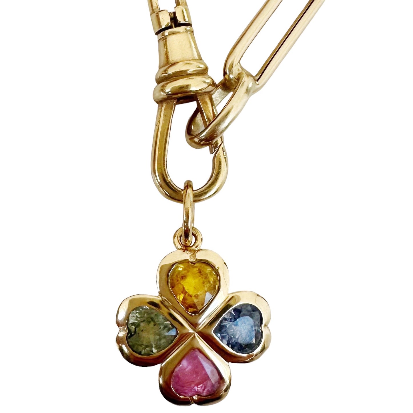 Load image into Gallery viewer, Multi Sapphire Clover Charm
