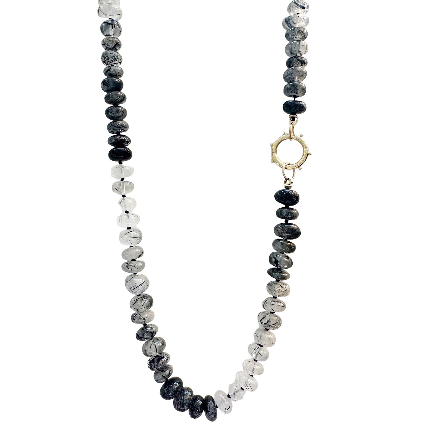Black Rutilated Quartz Gemstone Necklace