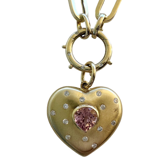 Load image into Gallery viewer, Pink Tourmaline Heart Charm
