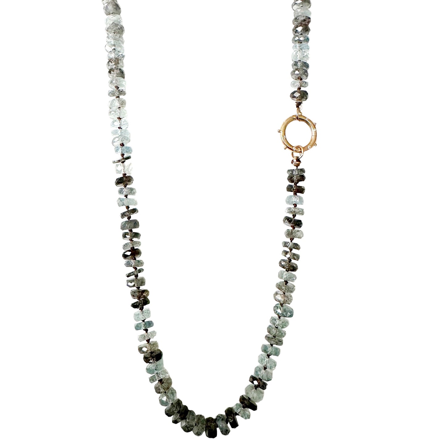 Copper Aquamarine Heishi Gemstone Necklace