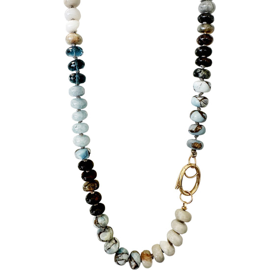Load image into Gallery viewer, Multi Blue Snow Cap Mountain Gemstone Necklace
