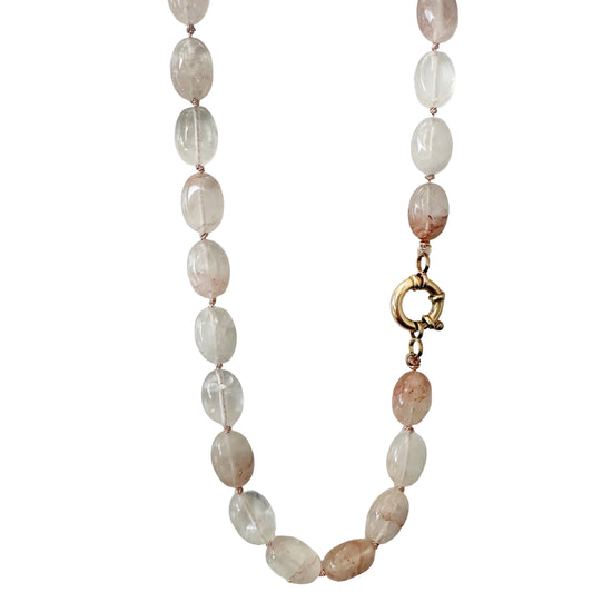 Load image into Gallery viewer, Rose Quartz Pink Powder Gemstone Necklace
