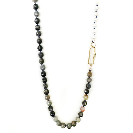 Load image into Gallery viewer, Sapphire and Pearl Gemstone Necklace
