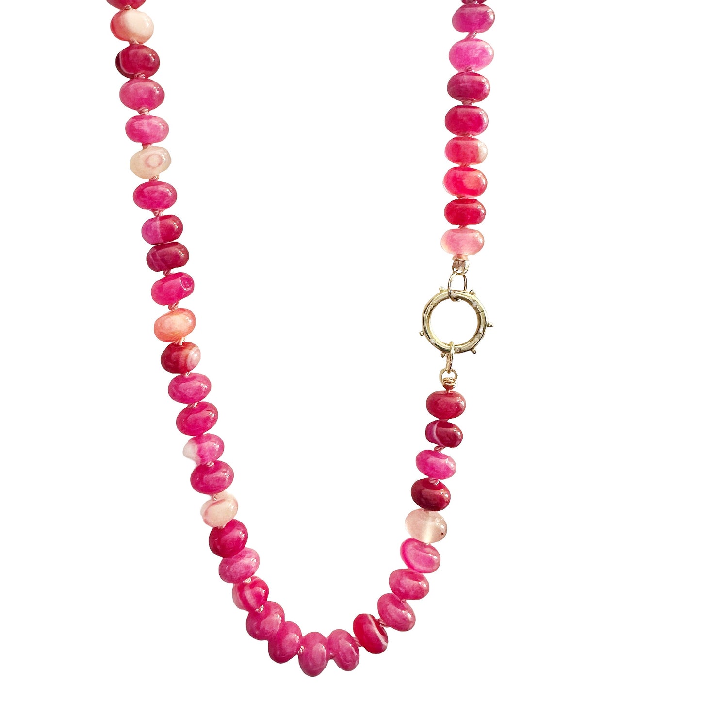 Pretty Beaded Choker Tie-able Necklace in Pink - i9 Fashion