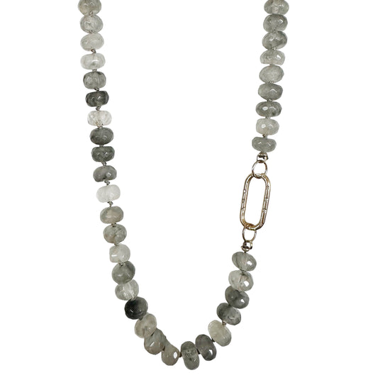 Load image into Gallery viewer, Grey Quartz  Gemstone Necklace

