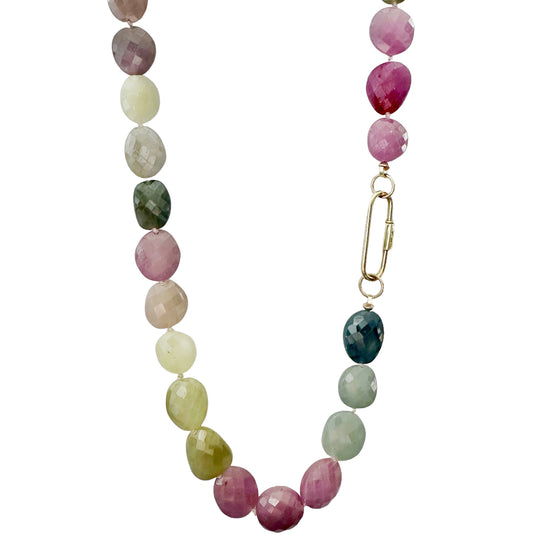 Load image into Gallery viewer, Multi Sapphire Oval Gemstone Necklace
