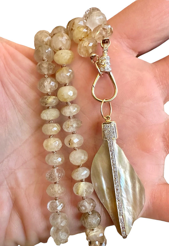 Mother of Pearl Feather Charm