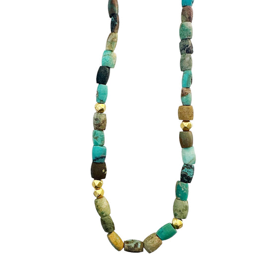 Vintage Afghani Turquoise Gemstone Necklace