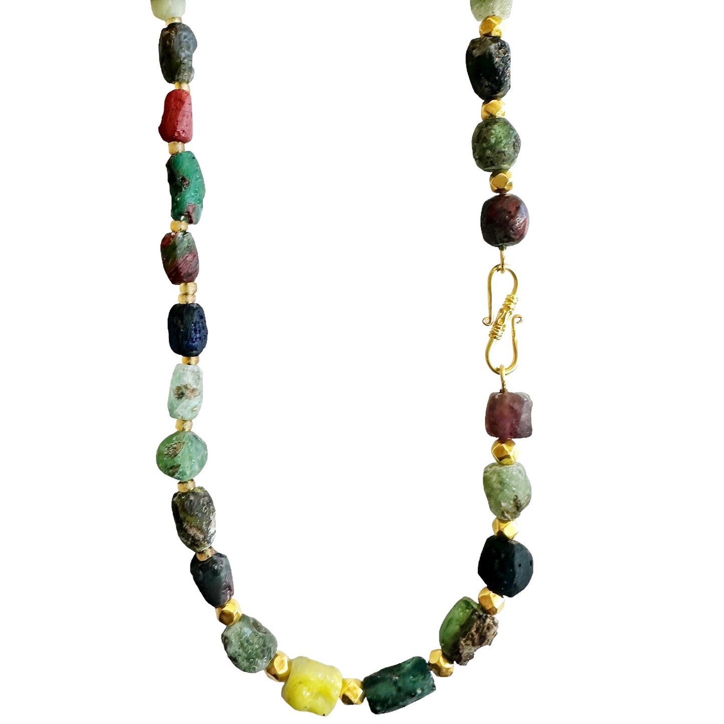 Afghani Venetian Roman Glass Gemstone Necklace
