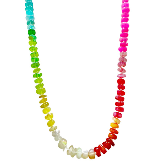 Neon Ethiopian Opal Gemstone Necklace