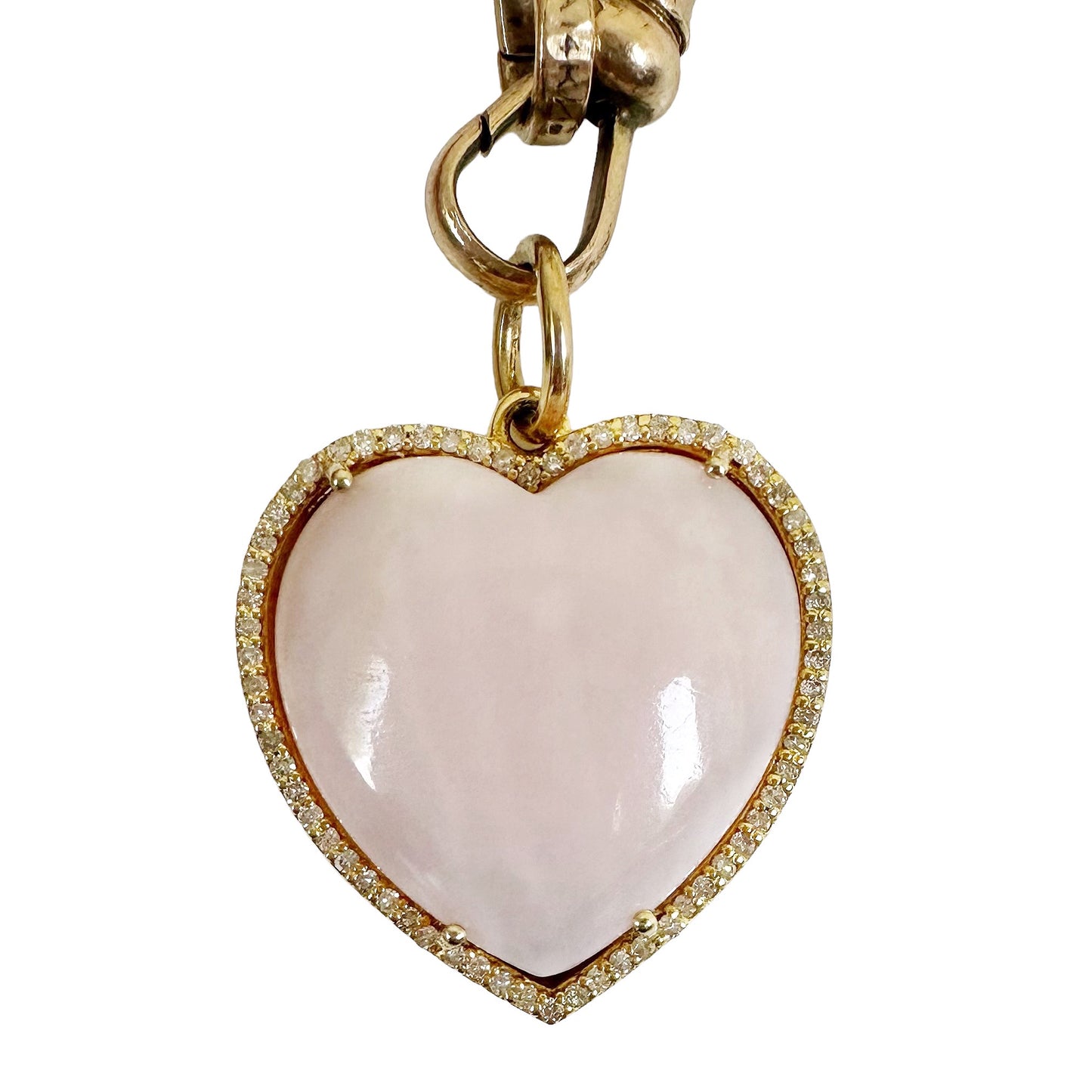 Pink Opal Heart Charm