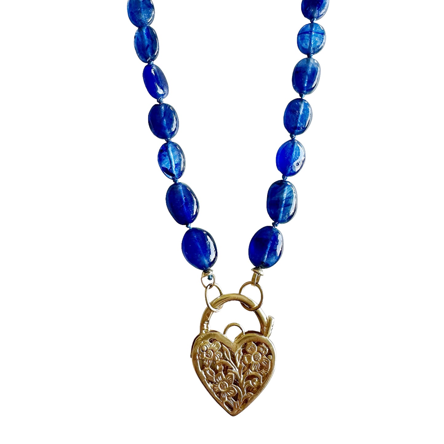 Blue Sapphire Oval Gemstone Necklace