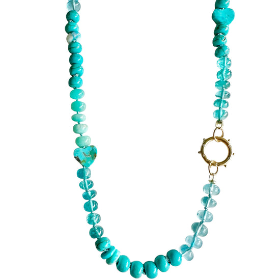Multi Blue Turquoise Gemstone Necklace