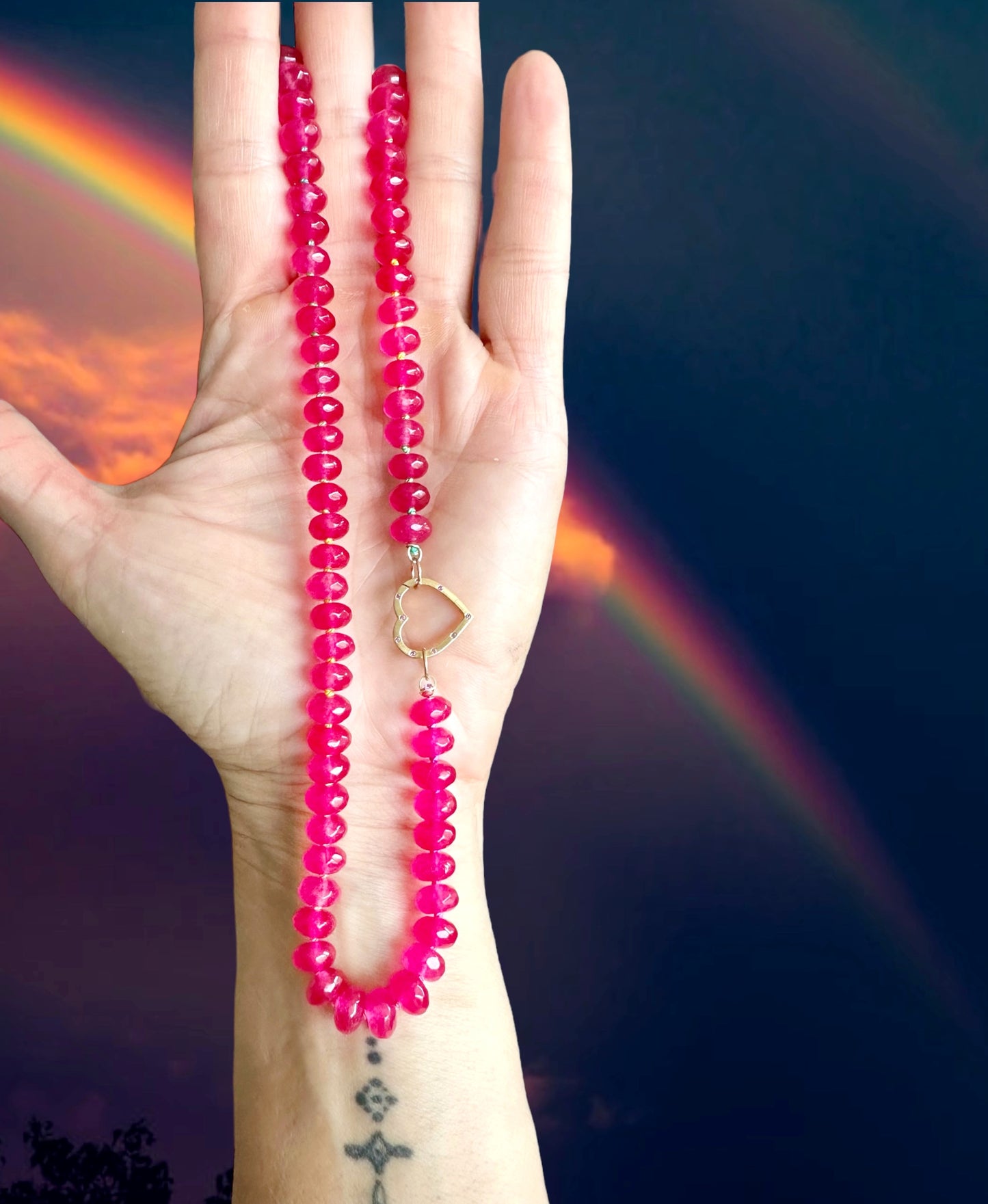 Pink Quartz Gemstone Necklace