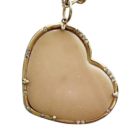 Pink Opal Heart Charm