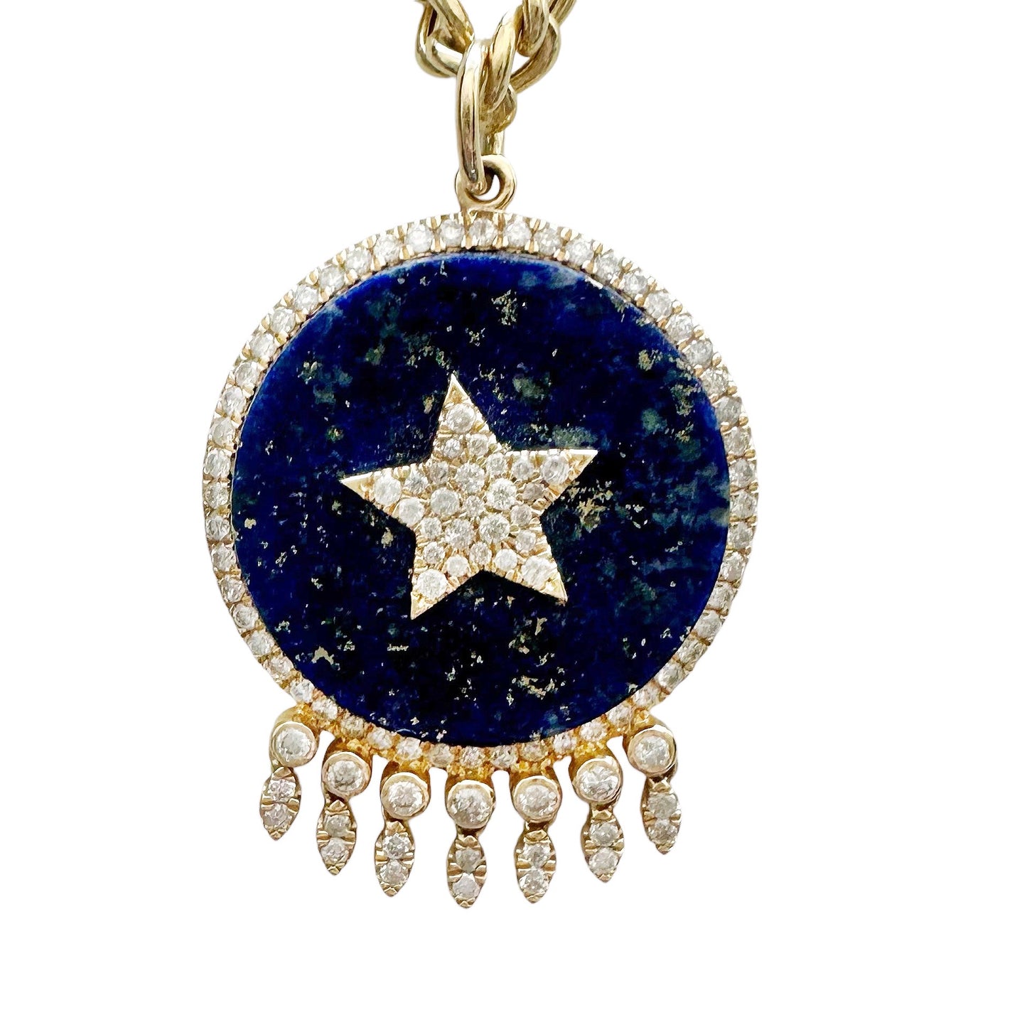 Lapis Star Diamond Charm