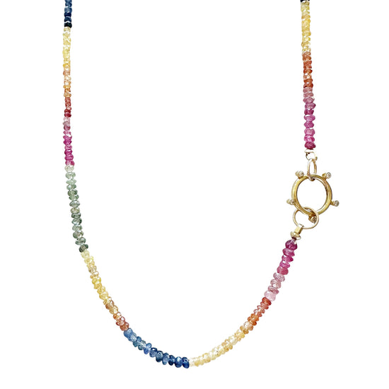 Mini Sapphire Rainbow Gemstone Necklace