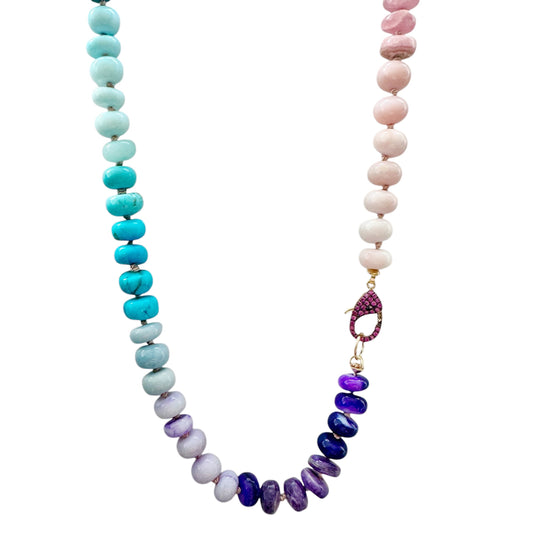 Opal Rainbow Gemstone Necklace