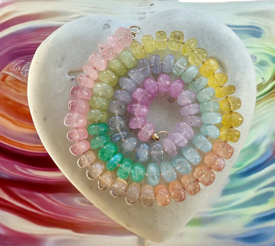 Pastel Rainbow Moonstone Gemstone Necklace