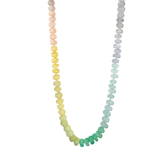 Pastel Rainbow Moonstone Gemstone Necklace