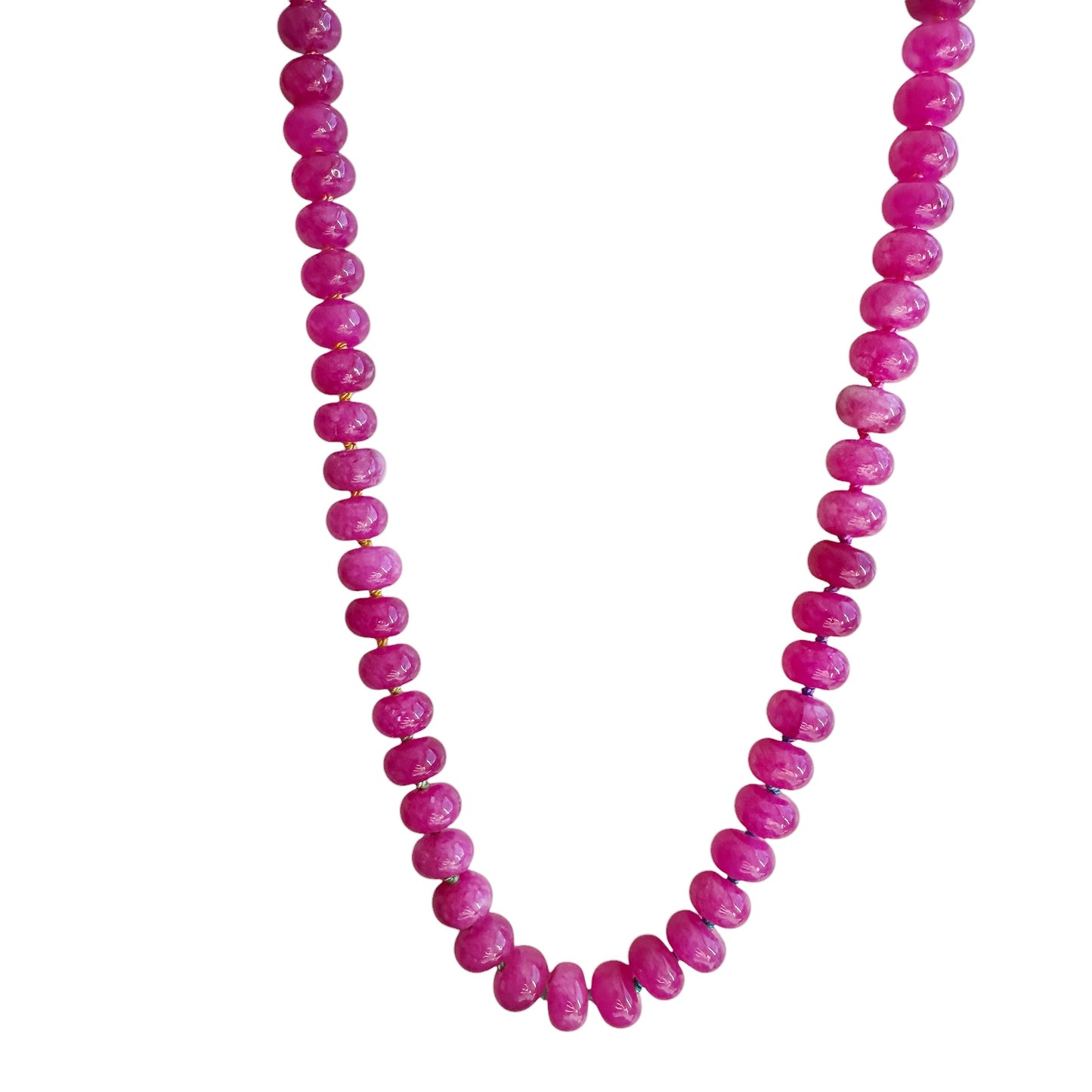 Hot Pink Chalcedony Gemstone Necklace