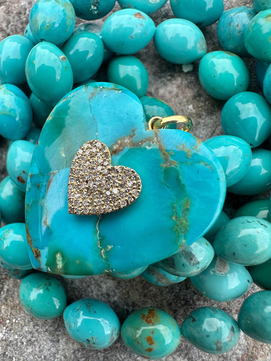 Turquoise Heart Charm