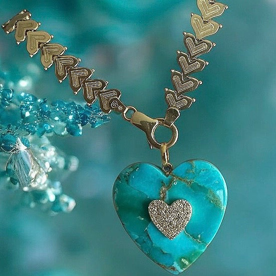 Turquoise Heart Charm