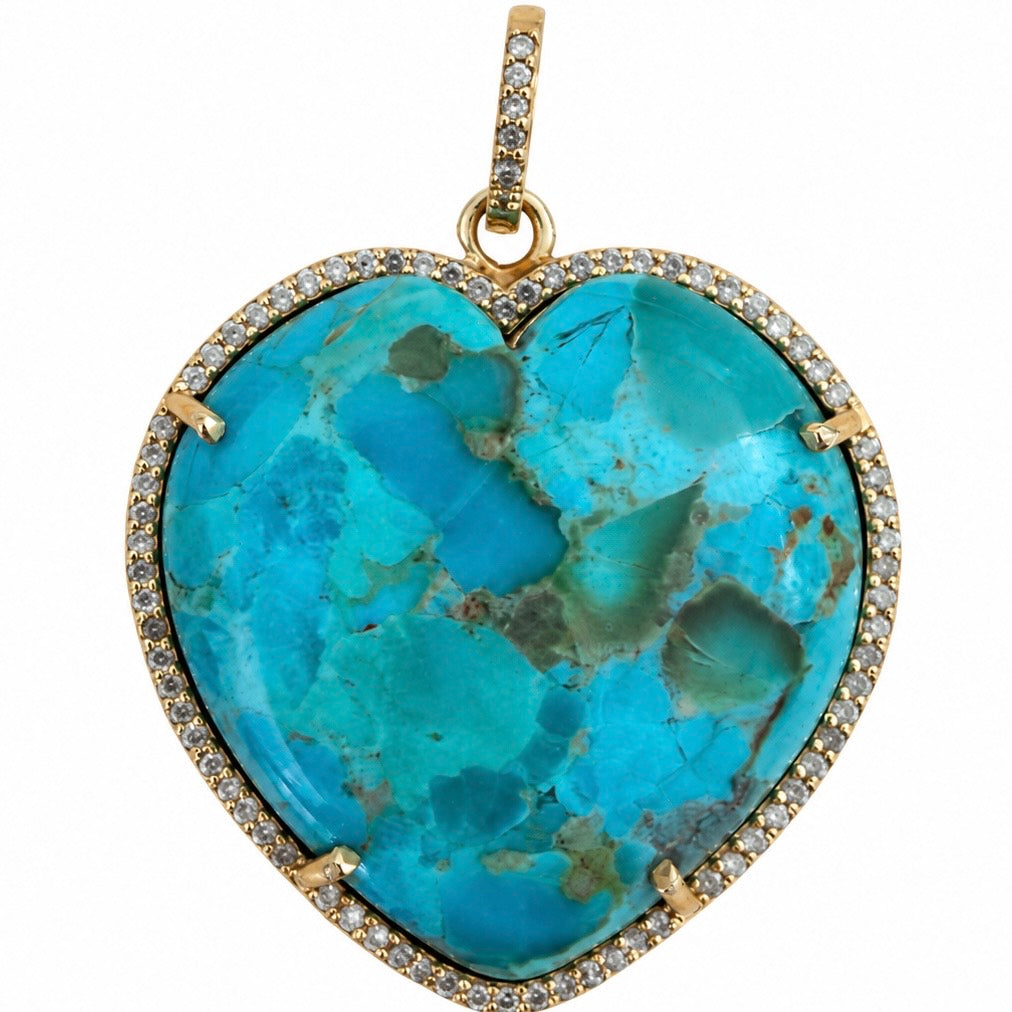 Turquoise Heart Charm
