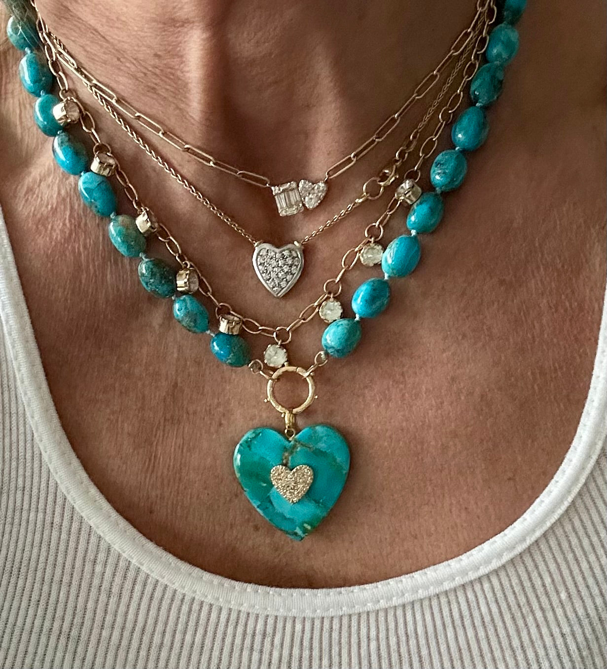 Turquoise Heart Charm