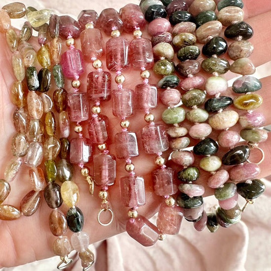 Rubellite Tourmaline Gemstone Necklace