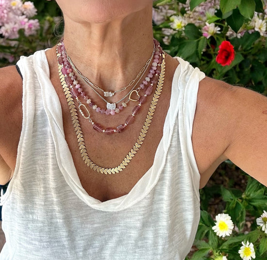 Rubellite Tourmaline Gemstone Necklace