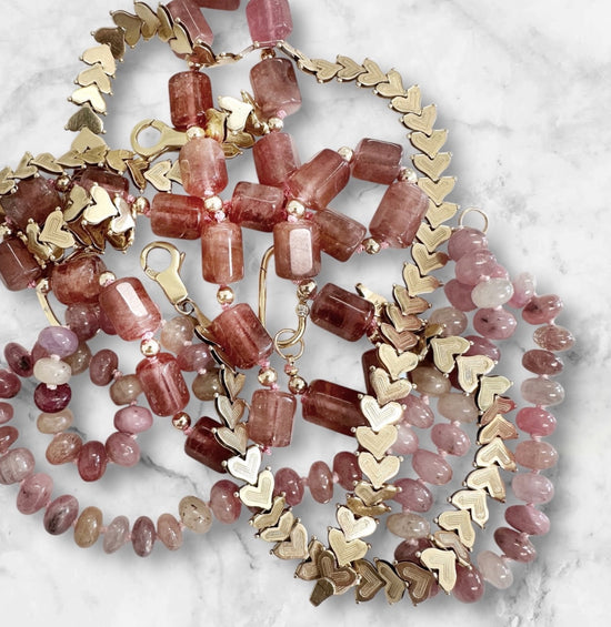 Rubellite Tourmaline Gemstone Necklace