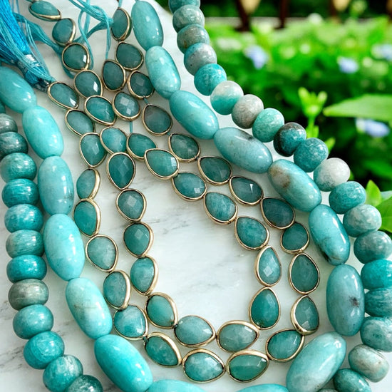 Amazonite Bezel Gemstone Necklace