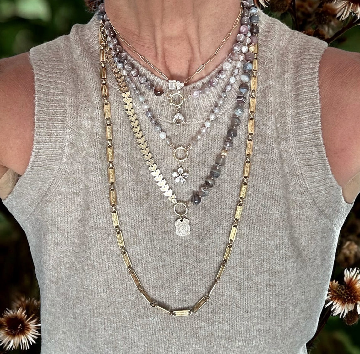 Botswana Agate Gemstone Necklace