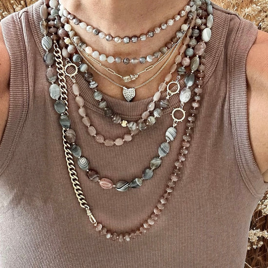Matte Botswana Agate Gemstone Necklace