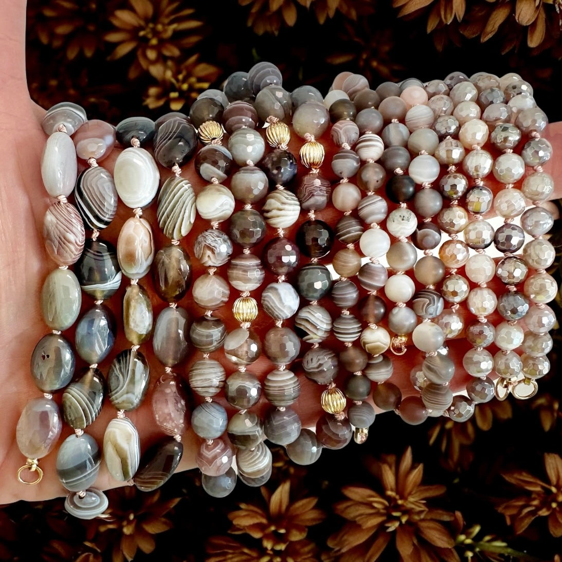 Matte Botswana Agate Gemstone Necklace