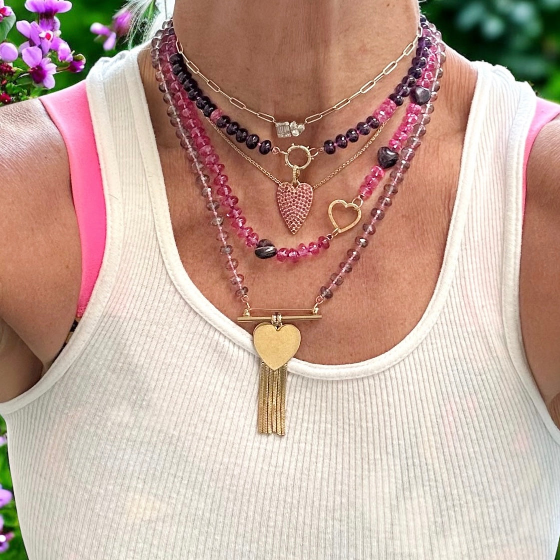 Pink Topaz Gemstone Necklace