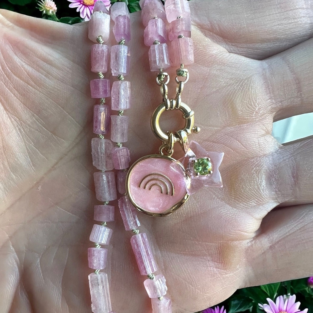 Pink Tourmaline Gemstone Necklace