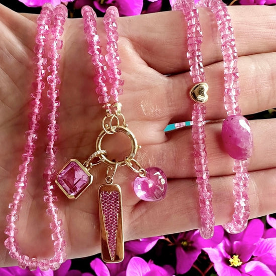 Pink Topaz Gemstone Necklace