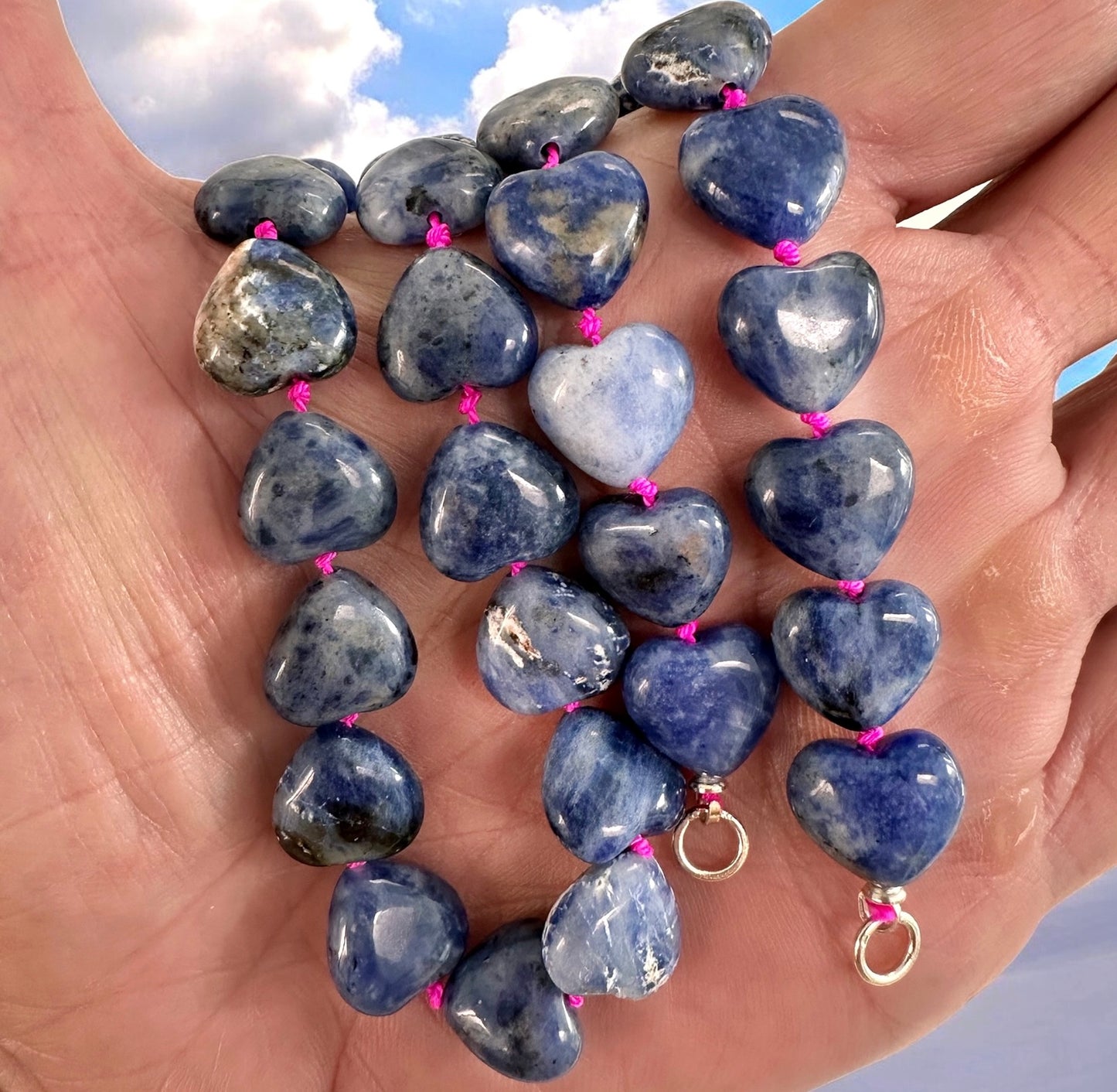 Sodalite Heart Gemstone Necklace