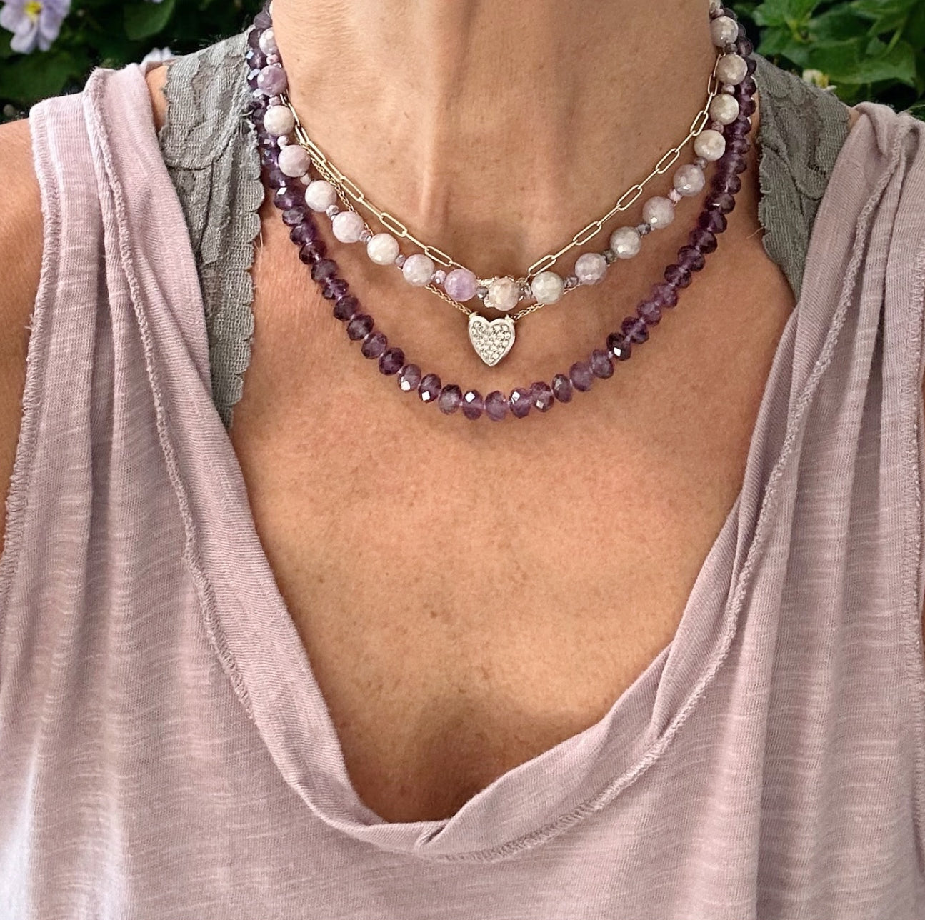 Titanium Coated Jade  Gemstone Necklace