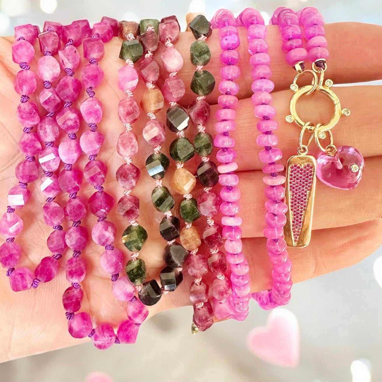Pink Ethiopian Gemstone Necklace